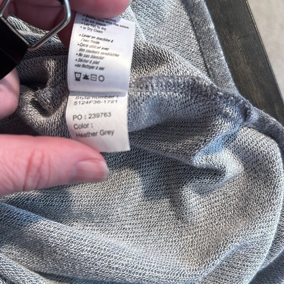 Paige Denim Heather Gray Side Split V Neck MIDI Dress - Picture 7 of 8